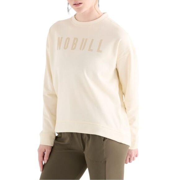 NOBULL Cream Crew Fleece Lined Sweatshirt Sz Large - Picture 11 of 12